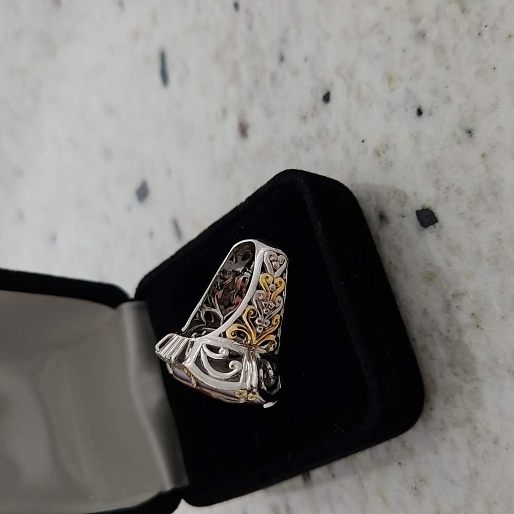 Tiger shell cameo silver ring - Picture 3 of 7